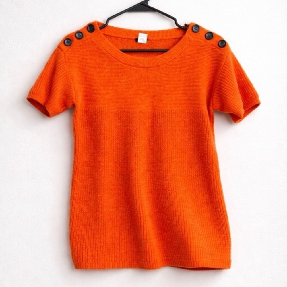 J.Crew Short Sleeve Sweater with Button Detail